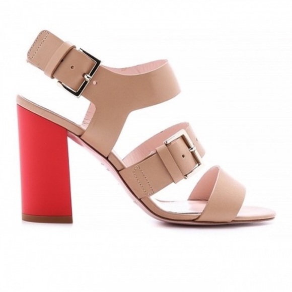 kate spade Shoes - Kate Spade Ibarra Block heel leather strap sandals nude